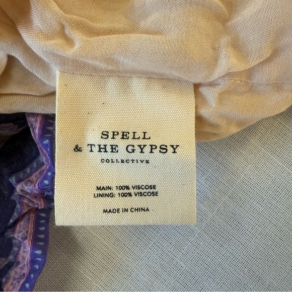 SPELL & THE GYPSY PORTOBELLO ROAD BOHO DRESS GOWN LAVENDER LINED FLORAL SIZE S - Picture 9 of 16